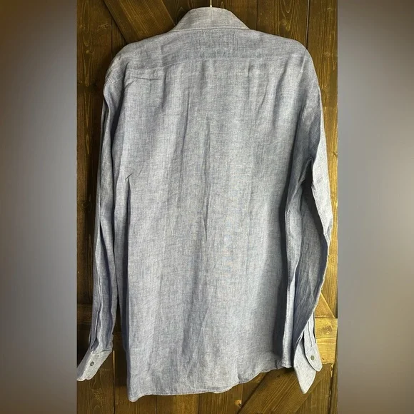 Profuomo Men’s Slim Fit Linen Shirt - Sky Blue
Size: 41 (16)
EUC - Picture 2 of 5